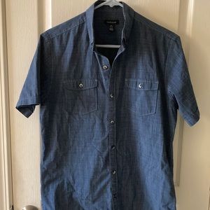 Van Heusen Blue Short Sleeved Shirt with Chest Pockets